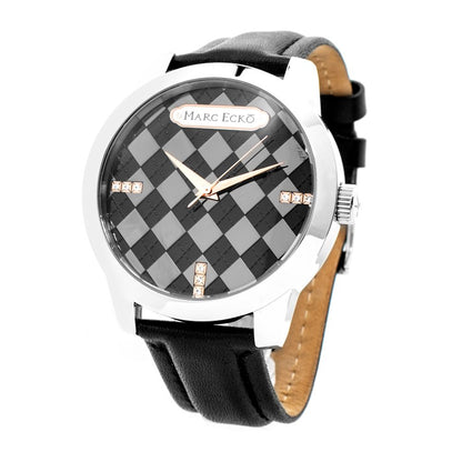 Montre Marc Ecko en cuir noir