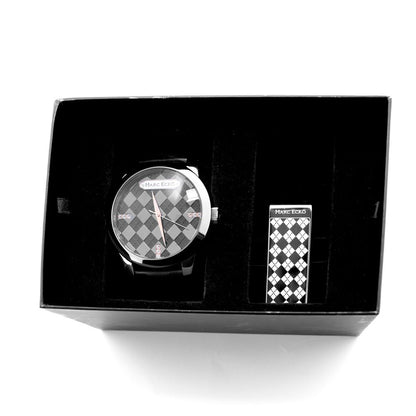 Montre Marc Ecko en cuir noir