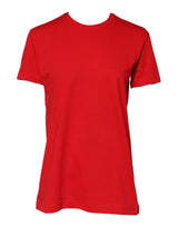Dolce & Gabbana T-Shirt Rouge à Col Rond à Manches Courtes