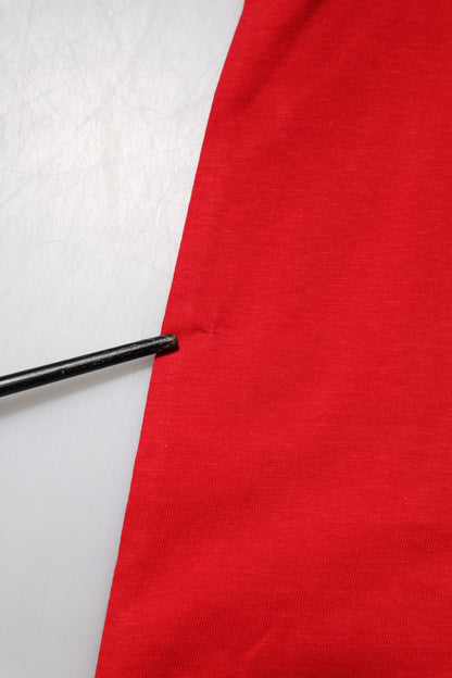 T-shirt à manches courtes à col rond en coton rouge de Dolce & Gabbana