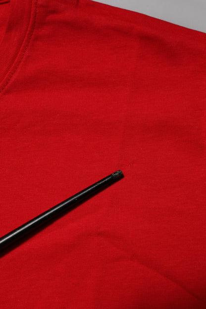 T-shirt à manches courtes à col rond en coton rouge de Dolce & Gabbana