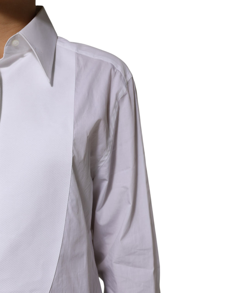 Dolce & Gabbana Chemise Longue à Col en Coton Blanc