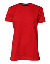 Dolce & Gabbana T-shirt Rouge en Coton à Manches Courtes