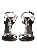 Dolce & Gabbana Keira Black Crystals Heels Sandals Shoes