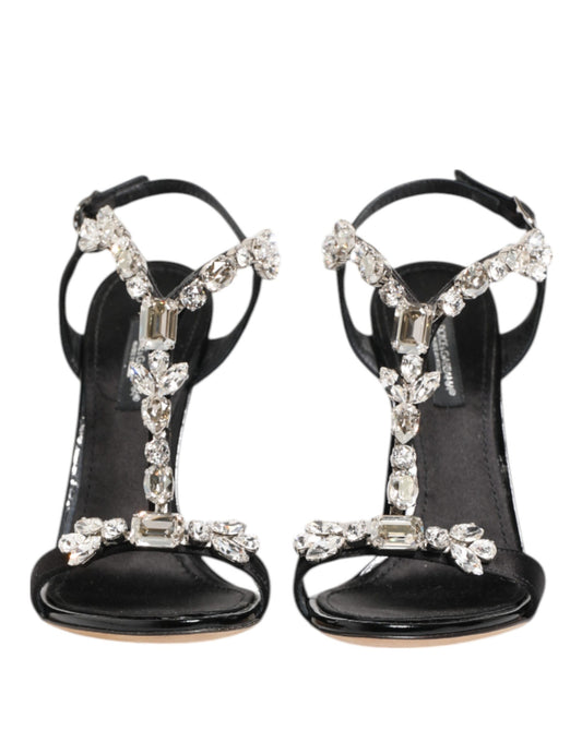 Dolce & Gabbana Keira Black Crystals Heels Sandals