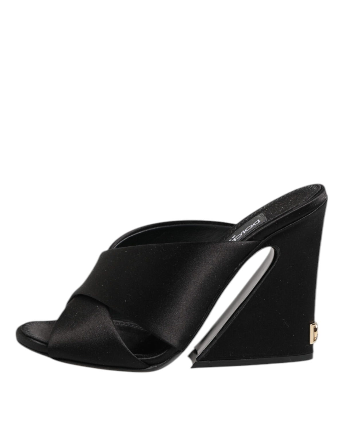 Dolce & Gabbana KEIRA Satin Slides Sandals - Black