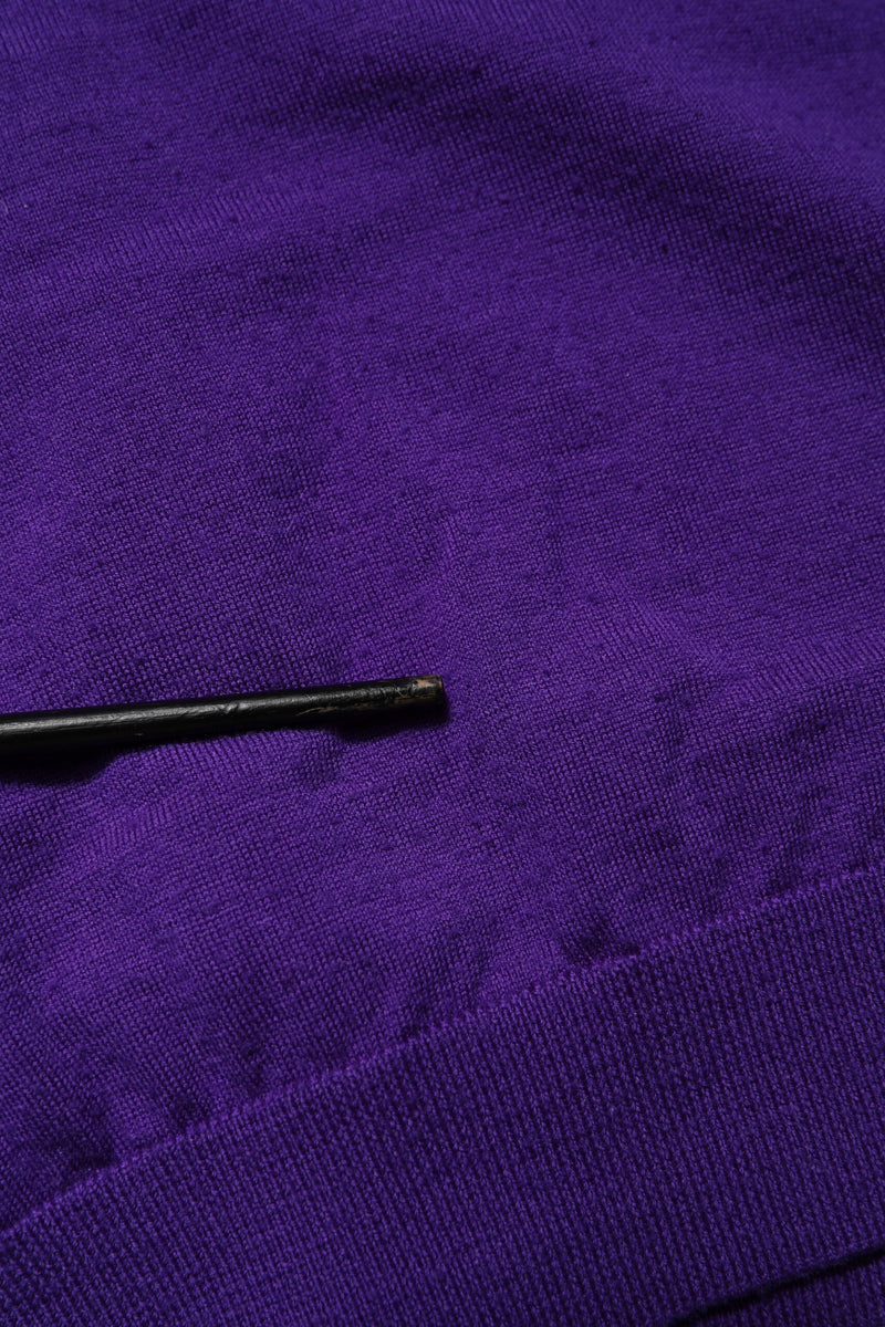 Dolce & Gabbana Purple Wool Knit V-neck Cardigan Sweater