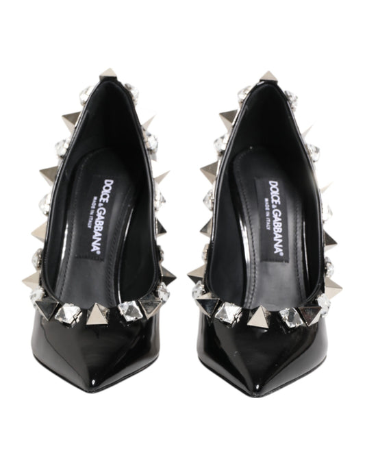 Dolce & Gabbana Black Crystals Studs Stiletto Pumps