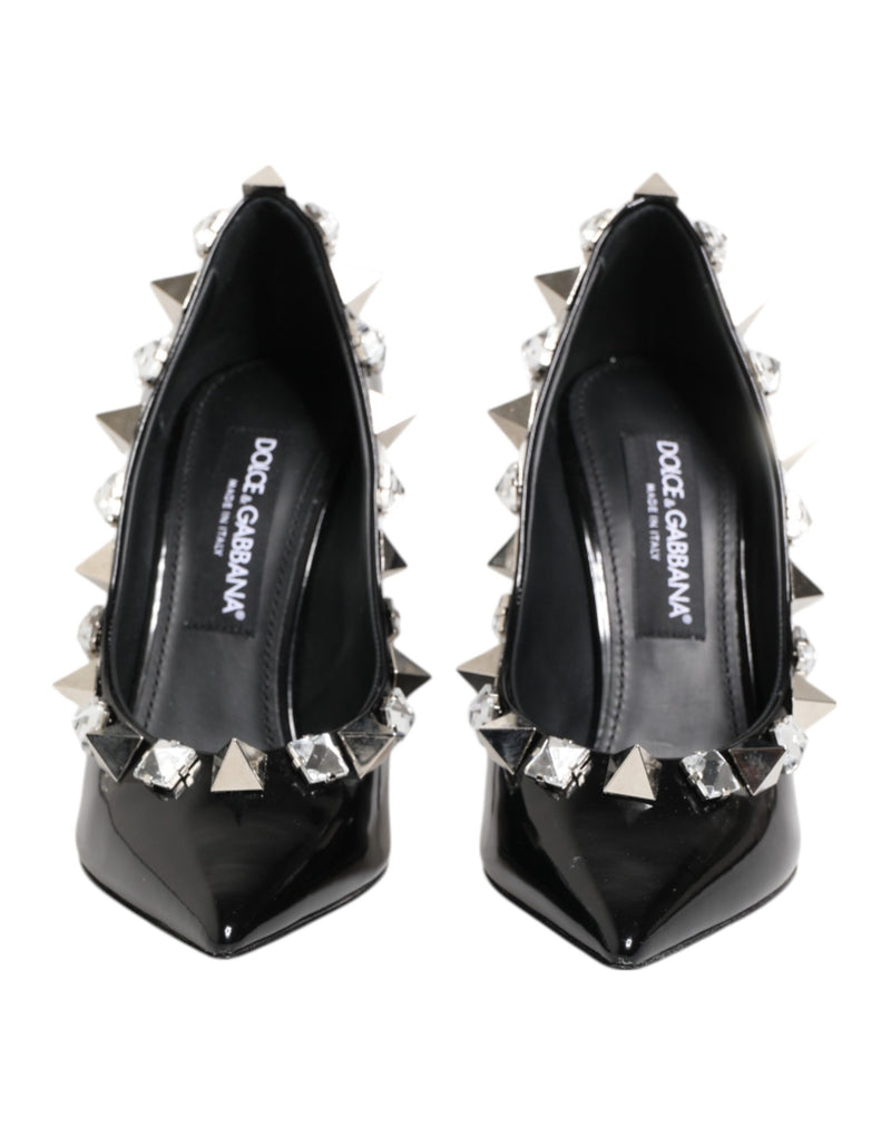 Dolce & Gabbana Black Crystals Studs Stiletto Pumps