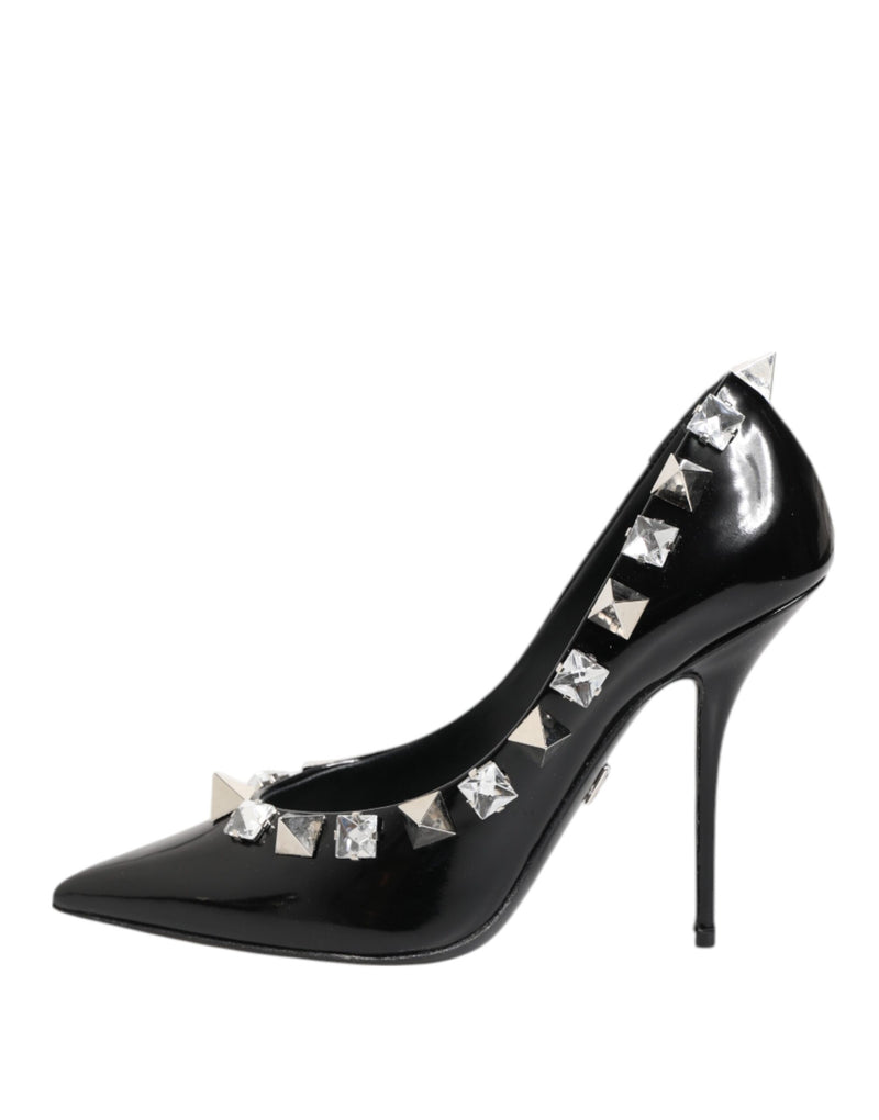 Dolce & Gabbana Black Crystals Studs Stiletto Pumps