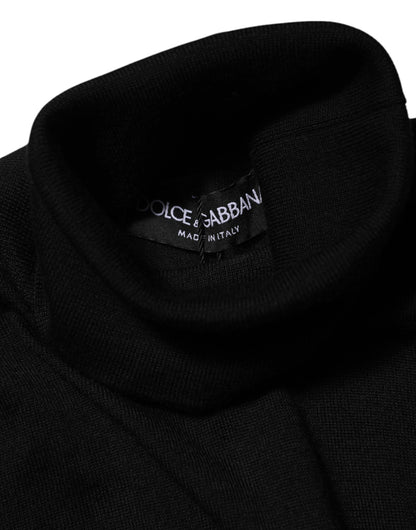 Dolce & Gabbana Black Cashmere Turtleneck Pullover Sweater