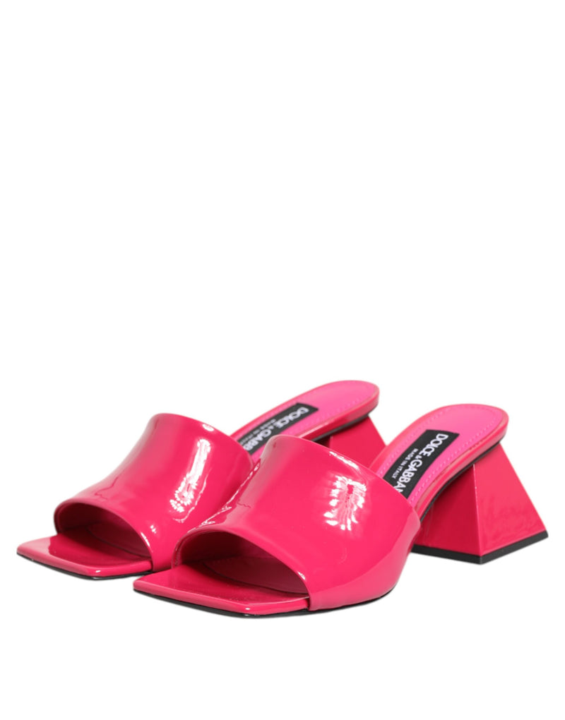 Dolce & Gabbana Mules Sandales à Talon Blocs Ouverts Roses