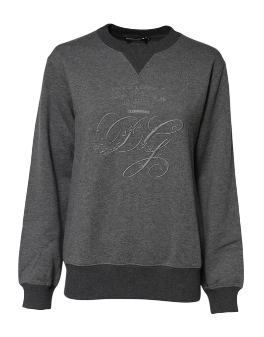 Pull-over brodé DG en gris de Dolce & Gabbana