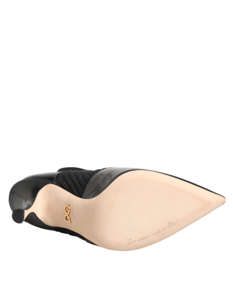Dolce & Gabbana Black Stretch Stilettos Booties