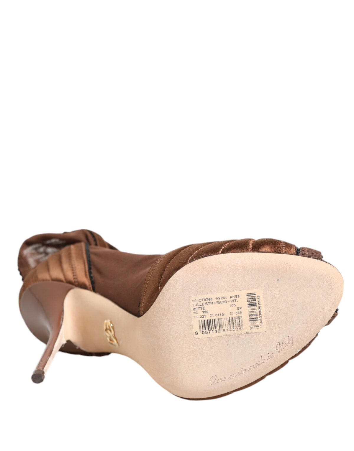 Dolce & Gabbana Bette Bottines à Talons Hauts Marron