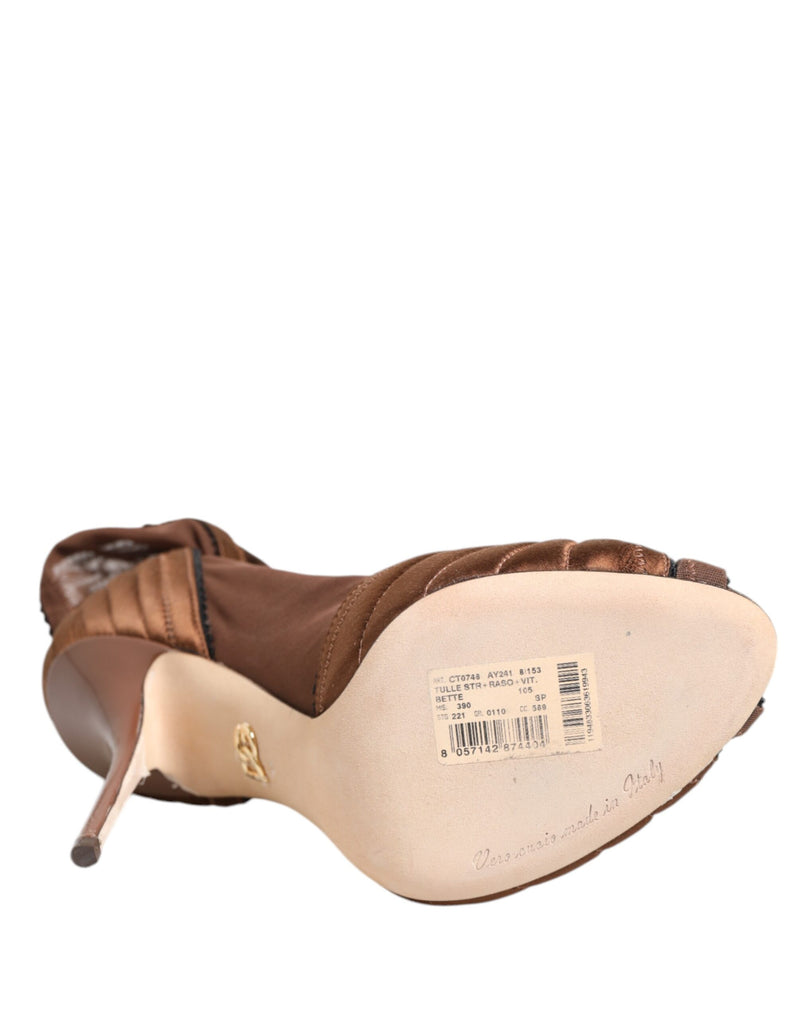 Dolce & Gabbana Brown Bette High Heeled Ankle Boots