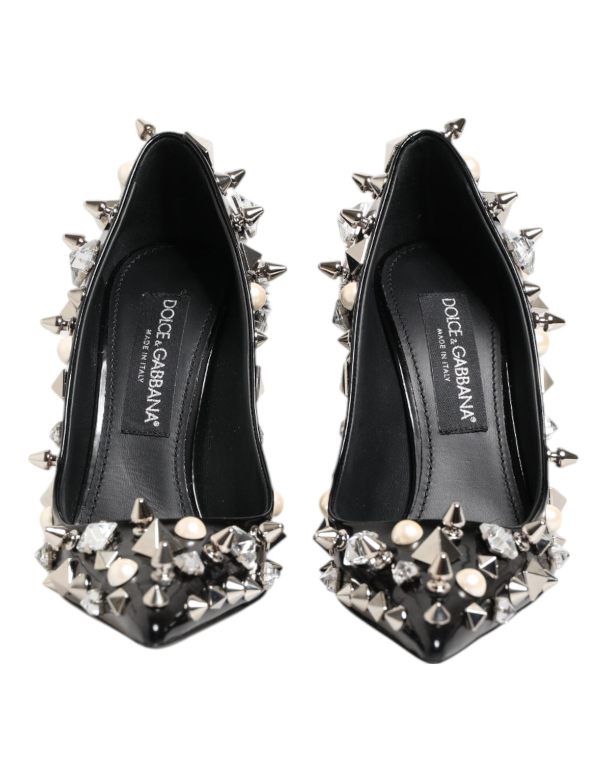 Dolce & Gabbana Black Crystals Studs Stiletto Pumps