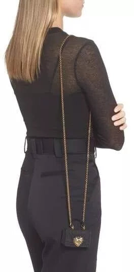 Dolce & Gabbana Hoesje Zwarte Siliconen Devotion Hart Cover Handtas Airpod