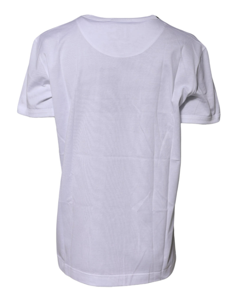 Dolce & Gabbana White Cotton Goodluck 2022 Crew Neck T-shirt