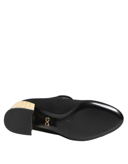 Escarpins Mary Jane noires ornées de cristaux et de fleurs de Dolce & Gabbana