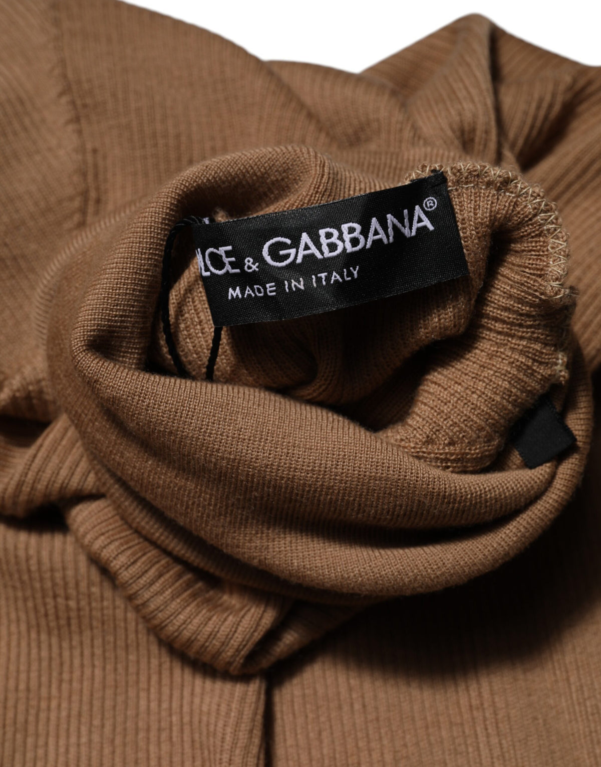 Pull en cachemire marron à col roulé Dolce & Gabbana