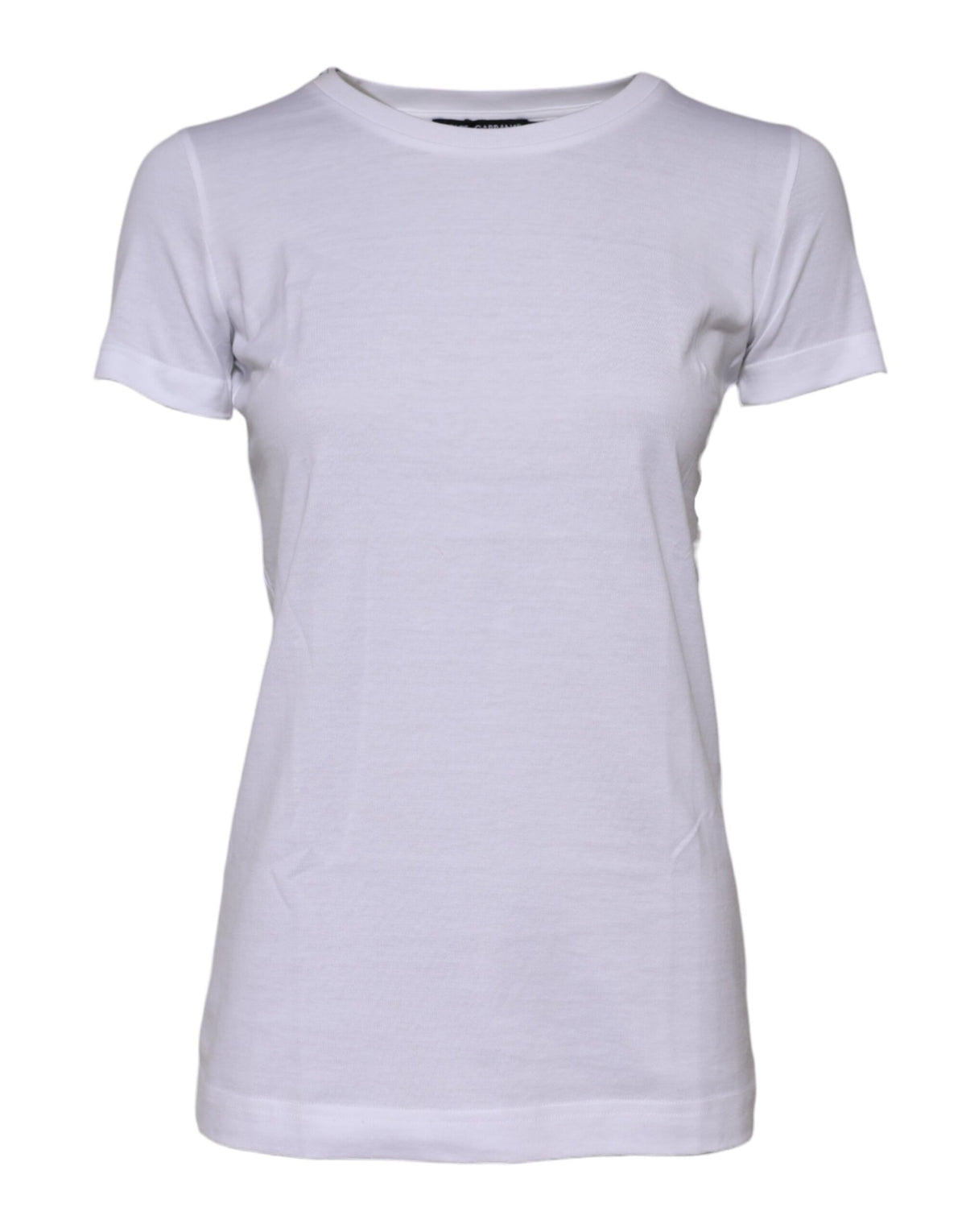 Dolce & Gabbana T-shirt en Coton Blanc à Col Rond et Manches Courtes