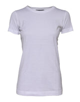Dolce & Gabbana T-shirt en Coton Blanc à Col Rond et Manches Courtes