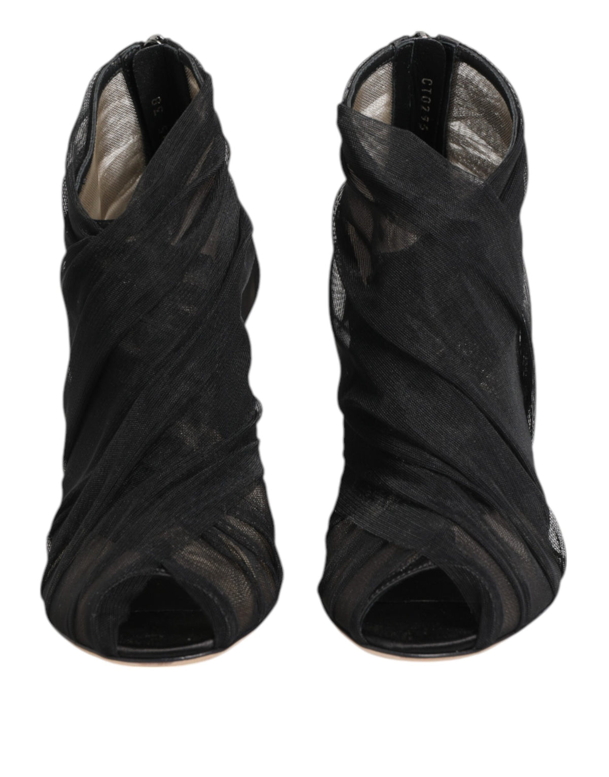 Dolce & Gabbana Black Mesh Stiletto Heels Ankle Boots