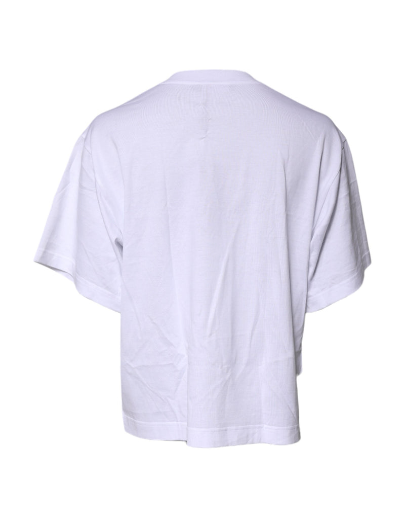 Dolce & Gabbana White Short Sleeves DG Logo Print Top T-shirt
