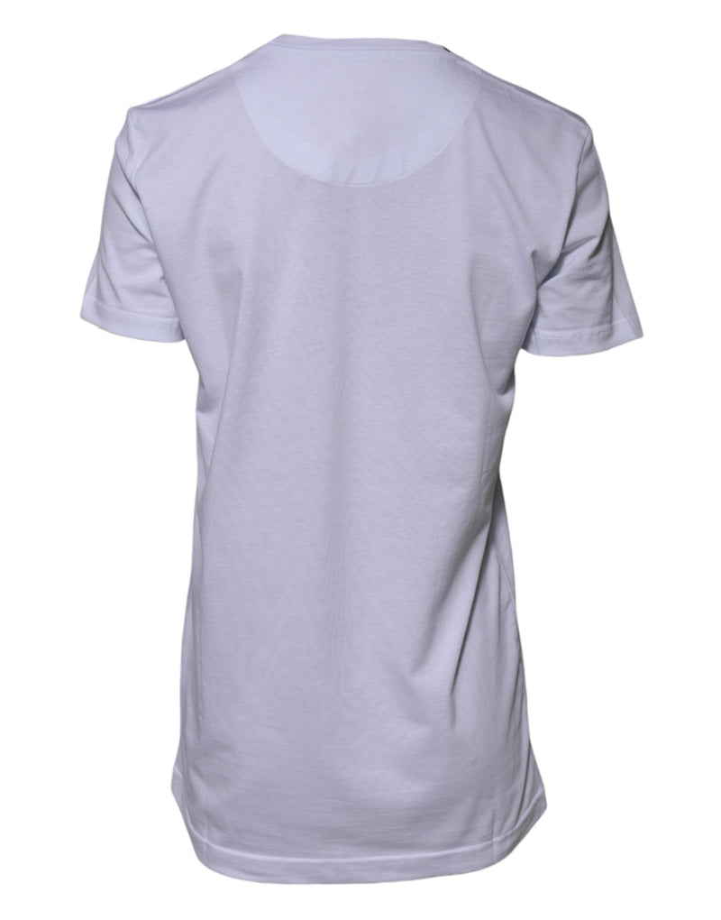 Dolce & Gabbana White Cotton Goodluck 2023 Crew Neck T-shirt