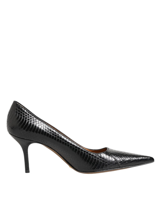 Dolce & Gabbana zwarte stiletto pumps van exotisch leer