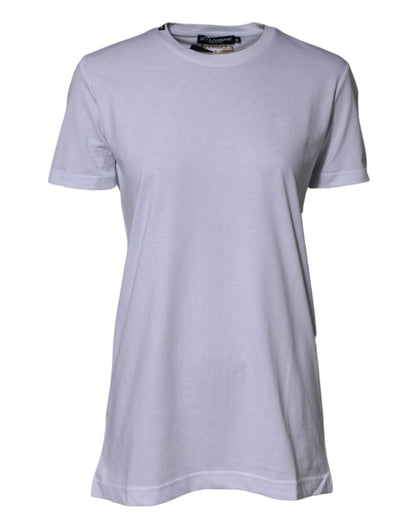 Dolce & Gabbana wit katoenen T-shirt met ronde hals en de tekst 'Goodluck 2023'