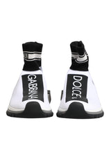 Dolce & Gabbana Sorrento White Black Slip-On Sneakers