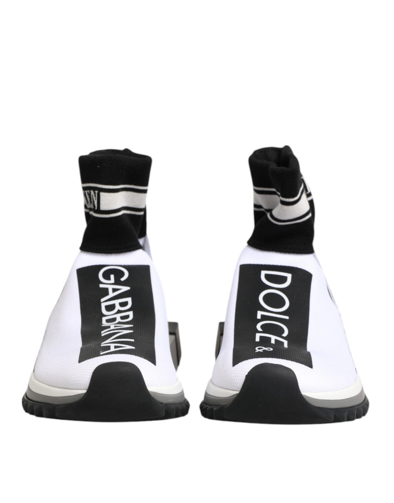 Dolce & Gabbana Sorrento White Black Slip-On Sneakers