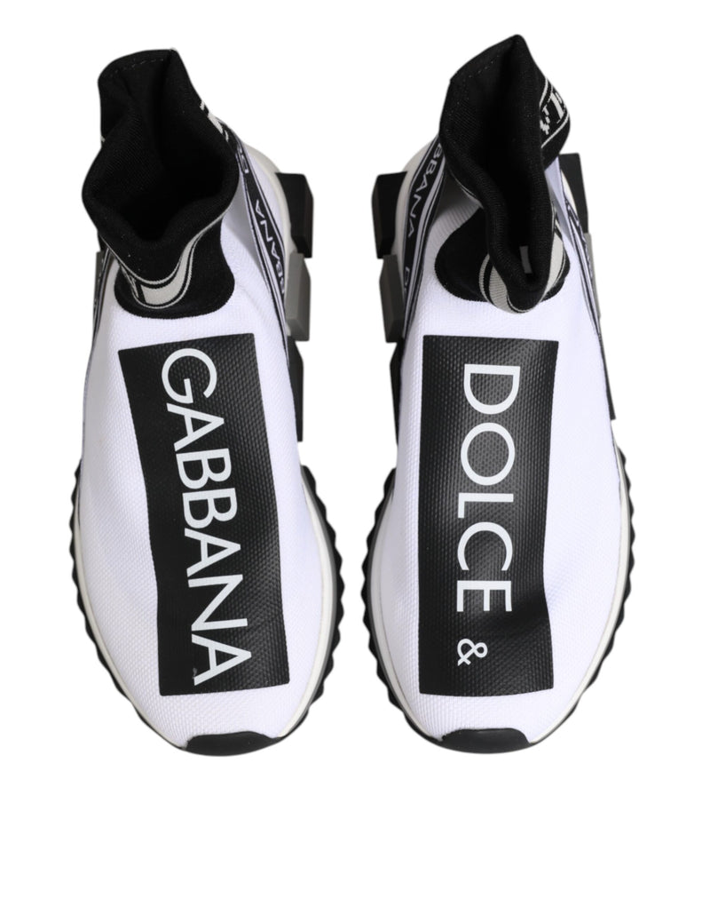 Dolce & Gabbana Sorrento White Black Slip-On Sneakers