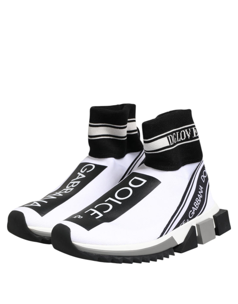 Dolce & Gabbana Sorrento White Black Slip-On Sneakers