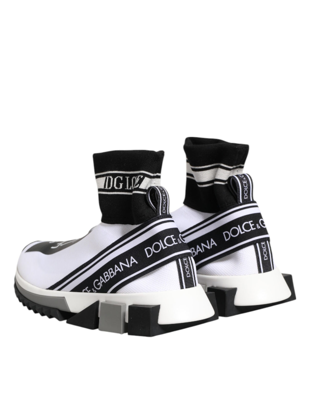 Dolce & Gabbana Sorrento White Black Slip-On Sneakers
