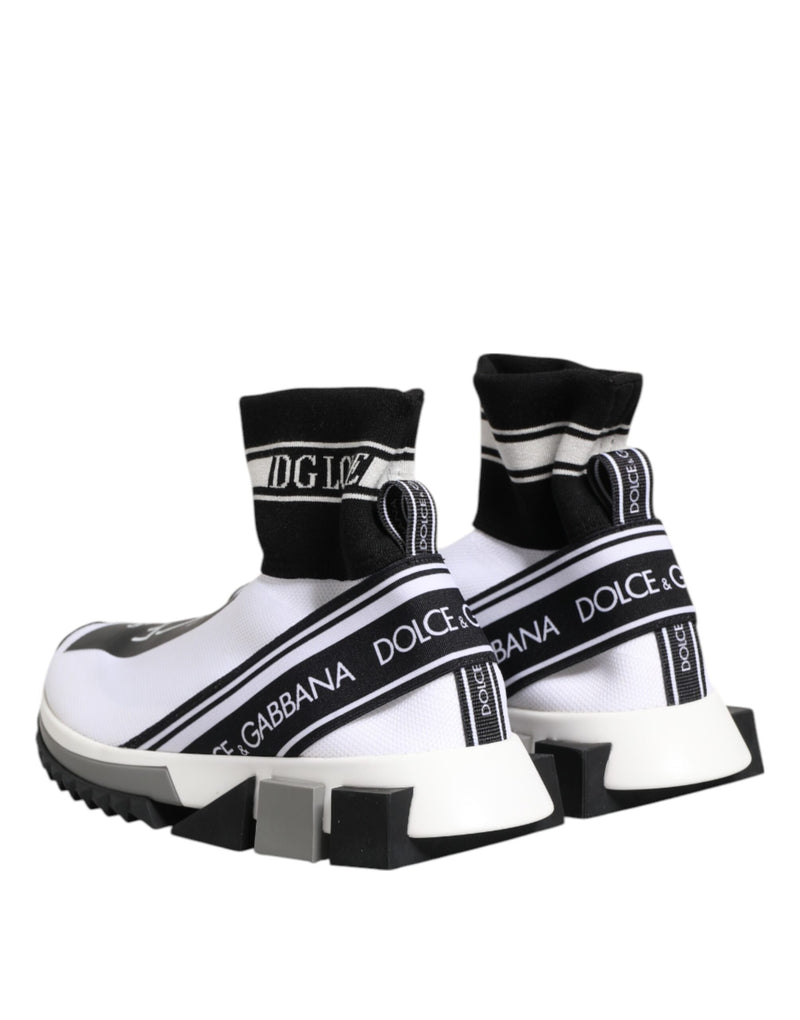 Dolce & Gabbana Sorrento White Black Slip-On Sneakers