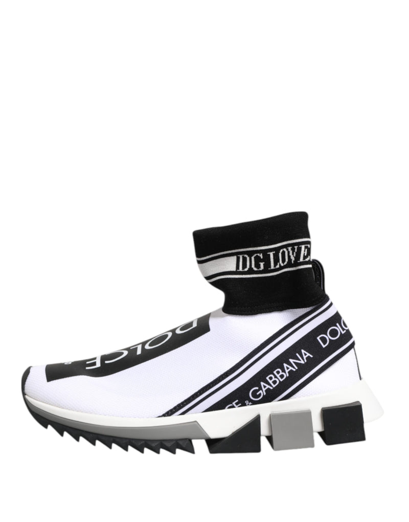 Dolce & Gabbana Sorrento White Black Slip-On Sneakers