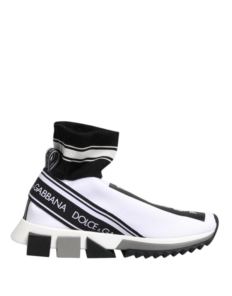 Dolce & Gabbana Sorrento White Black Slip-On Sneakers