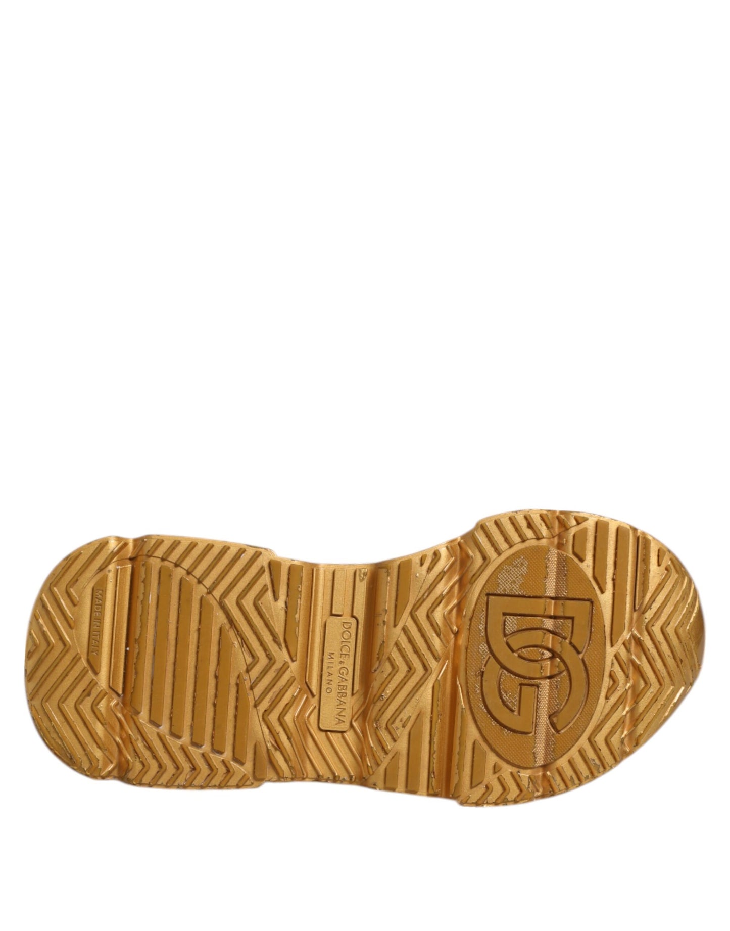 Dolce & Gabbana DAYMASTER leren sneakers in wit goud