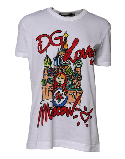 Dolce & Gabbana wit DG Loves Moscow katoenen T-shirt met ronde hals