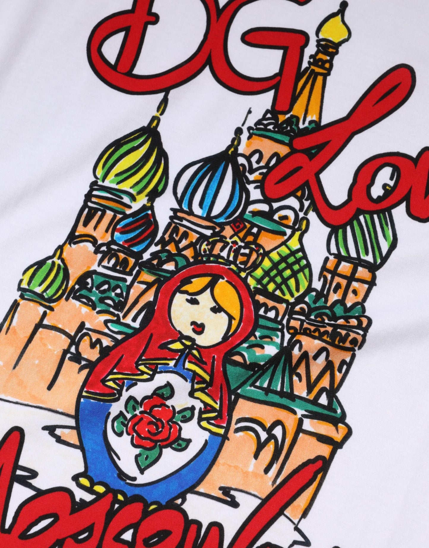 Dolce & Gabbana wit DG Loves Moscow katoenen T-shirt met ronde hals