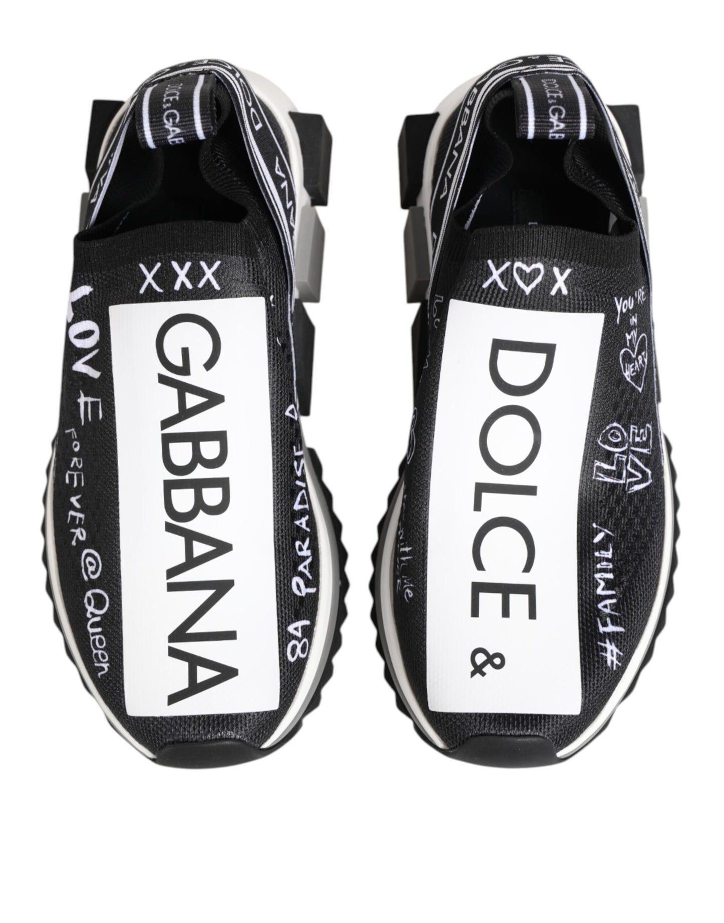 Dolce & Gabbana zwarte en witte Sorrento lage sneakers