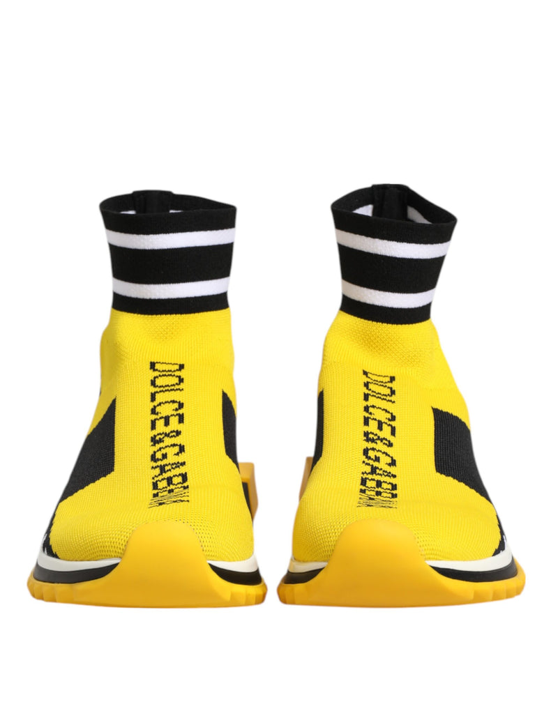 Dolce & Gabbana Sorrento Yellow Black Slip-On Sneakers