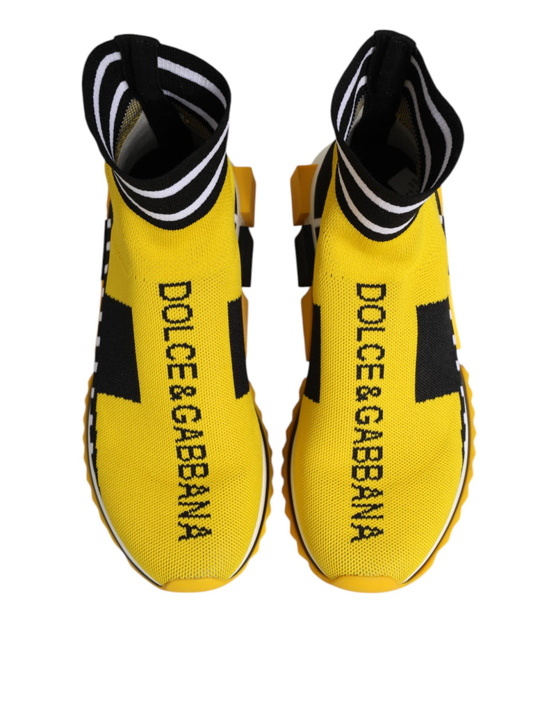Dolce & Gabbana Sorrento Yellow Black Slip-On Sneakers