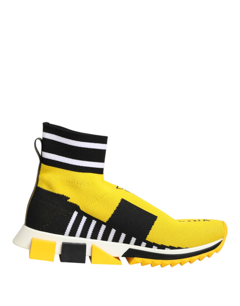 Dolce & Gabbana Sorrento Yellow Black Slip-On Sneakers