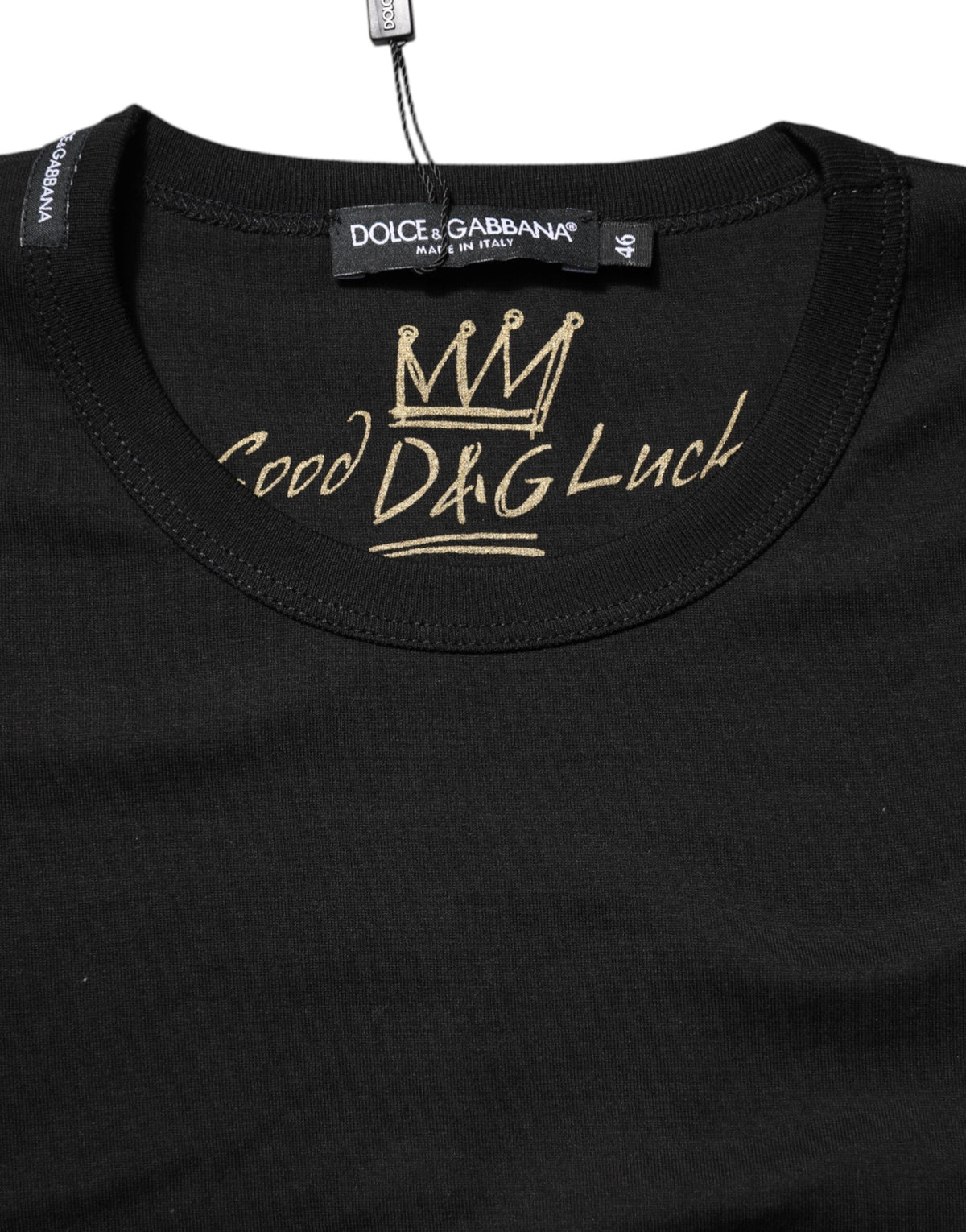 T-shirt Dolce & Gabbana Goodluck en coton noir