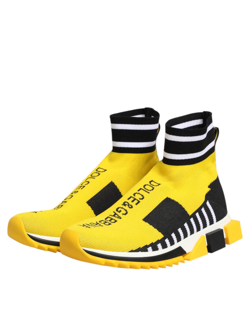 Dolce & Gabbana Sorrento Yellow Black Slip-On Sneakers