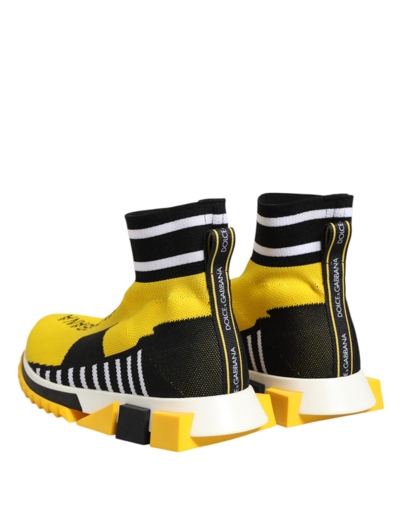 Dolce & Gabbana Sorrento Yellow Black Slip-On Sneakers